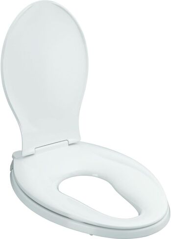 KOHLER 4732-RL-0 Transitions ReadyLatch مقعد مرحاض ممدود هادئ الإغلاق، مقعد مرحاض ناعم الإغلاق مع مقعد طفل صغير مدمج، أبيض in Saudi Arabia