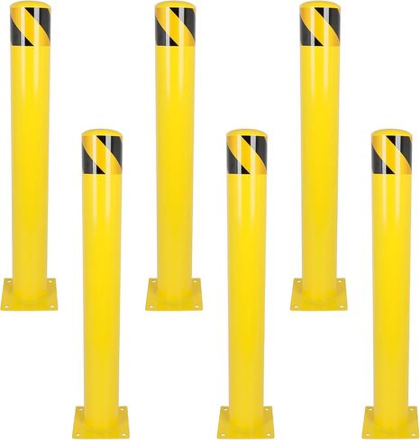 Safety Bollards Post, 36 inch Height 4.5 inch Diameter Steel Bollard Post，Anti-Collision Safety Post, Bollard Post for Parking Lots, Parks and Streets, 6 Packs in Saudi Arabia