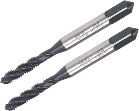 TOP-VIGOR 2pcs M4 x 0.7 mm Spiral Flute Tap with H2 Tolerance, High Speed Steel Nitriding Coated Right Hand Thread Tap for Making New Thread and Repairing Damaged Threads in Saudi Arabia