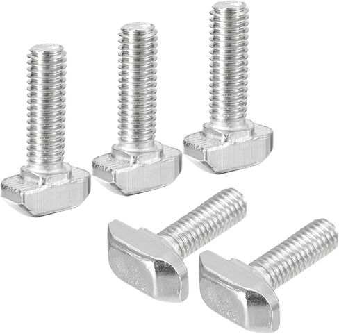 مسمار uxcell M6x30mm T فتحة منسدلة، 20 قطعة من الفولاذ الكربوني المطلي بالنيكل رأس مطرقة على شكل حرف T مسمار منزلق لملف ألومنيوم 30 سلسلة in Saudi Arabia