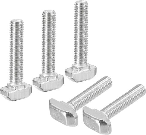 مسمار uxcell M6x30mm T فتحة منسدلة، 20 قطعة من الفولاذ الكربوني المطلي بالنيكل رأس مطرقة على شكل حرف T مسمار منزلق لملف ألومنيوم 30 سلسلة in Saudi Arabia