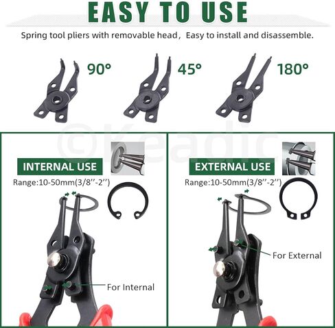 Keadic 312Pcs [M4-M28] C-Clip External Retaining Rings Snap Rings Assortment Kit & [1.5mm-10mm] E-Clip Circlip Ring Assortment Set & Pcs Snap Ring Plier with Tweezers (Alloy Steel) in Kuwait