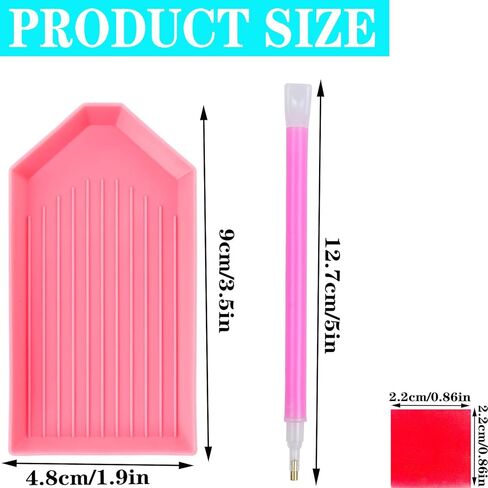 QYING 39PCS Blue 5D Diamond Art Painting Tools and Accessories Kits,with 12 Plastic Diamond Art Painting Trays,22pcs Glue Clay,5 Diamond Art Painting pens,Diamond Art Painting DIY Accessories in Kuwait