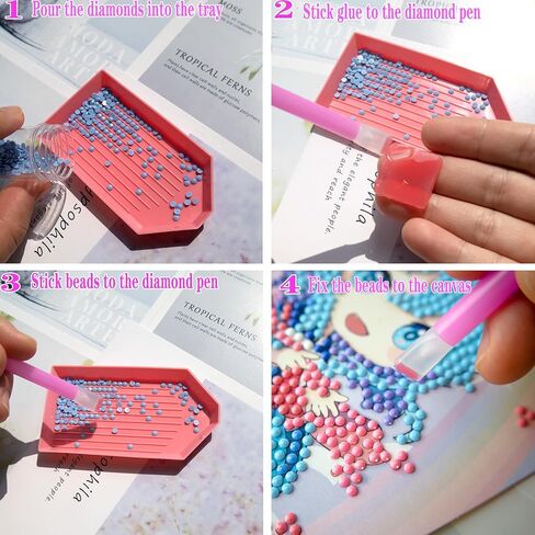 QYING 39PCS Blue 5D Diamond Art Painting Tools and Accessories Kits,with 12 Plastic Diamond Art Painting Trays,22pcs Glue Clay,5 Diamond Art Painting pens,Diamond Art Painting DIY Accessories in Kuwait