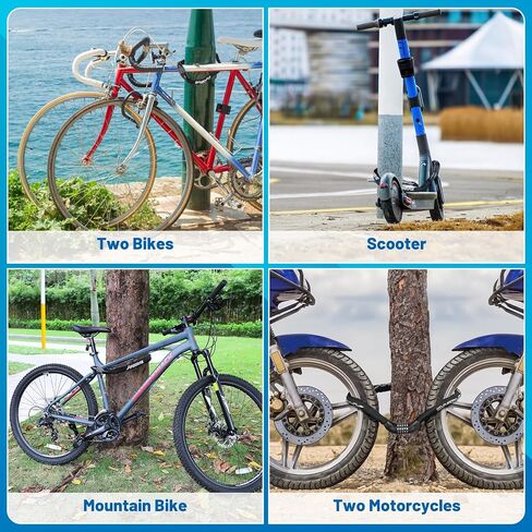 Bike Chain Lock 5 Digit Combination Bike Locks Heavy Duty Anti Theft 35.4/47.2in Longer Chain Bicycle Lock Hardened Steel Bike Lock for E-Bike, Motorcycle, Bicycle, Scooter in Saudi Arabia