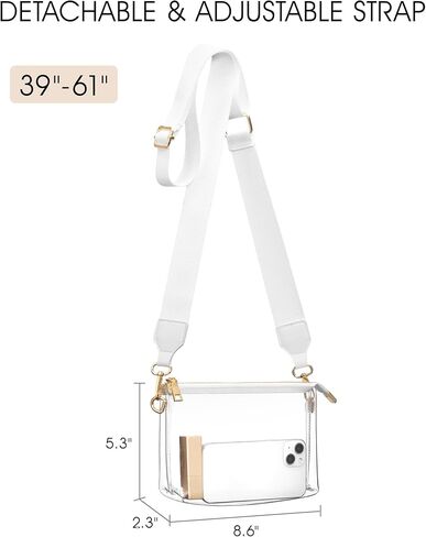 FANGSUN Clear Bag Stadium Approved, Clear Crossbody Purse for Concert, Festival in Kuwait