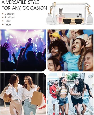 FANGSUN Clear Bag Stadium Approved, Clear Crossbody Purse for Concert, Festival in Kuwait