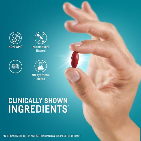 Kori Krill Kori Mind & Body Omega-3 Oil Omega 3, Brain Supplements for Memory and Focus, Lutein, Zeaxanthin, B12, Tumeric Curcumin, 80 Softgels in Saudi Arabia