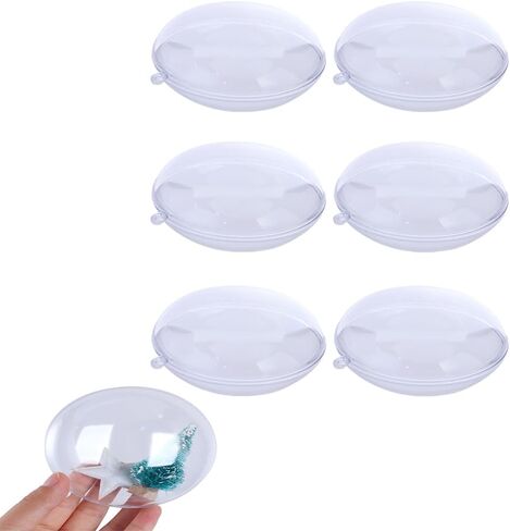Vctitil 6Pcs Clear Christmas Flat Ball Ornaments,Fillable Ornaments Balls Christmas Tree Hanging Ball DIY Craft Ball for Christmas,Wedding,Party,Home Decor(7 cm/2.75inch) in Saudi Arabia