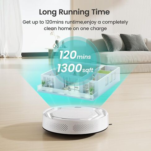 Lefant M210 Pro Robot Vacuum with Remote Control, 2200Pa Strong Suction, 120 Mins Runtime, Automatic Self-Charging Robotic Vacuum Cleaner, Slim, Quiet, WiFi/App/Alexa, Ideal for Pet Hair,Hard Floor in Saudi Arabia