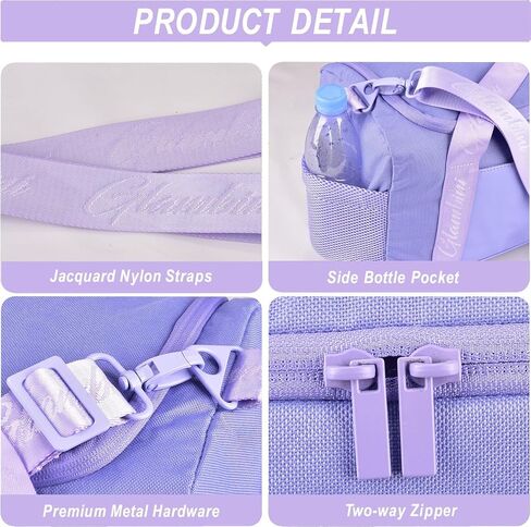 24L Duffle Bag with Shoes Compartment,Overnight Weekender Travel Gym athletic Trainning duffel for Girl Women Water-proof & Tear Resistant (purple/A) in Saudi Arabia