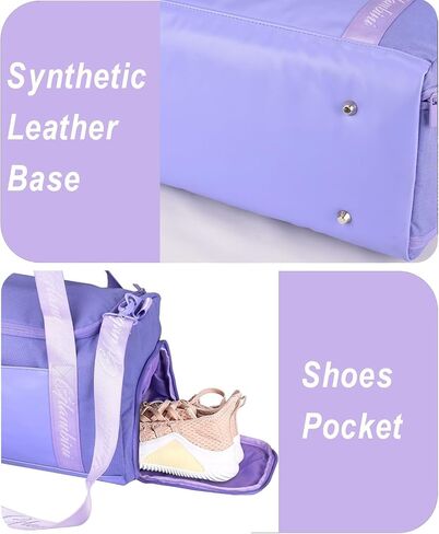 24L Duffle Bag with Shoes Compartment,Overnight Weekender Travel Gym athletic Trainning duffel for Girl Women Water-proof & Tear Resistant (purple/A) in Saudi Arabia