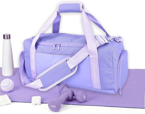 24L Duffle Bag with Shoes Compartment,Overnight Weekender Travel Gym athletic Trainning duffel for Girl Women Water-proof & Tear Resistant (purple/A) in Saudi Arabia
