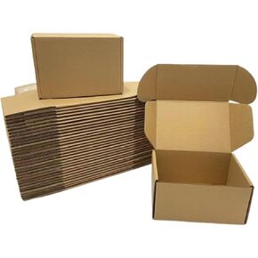 Rong Yang Tong 6x4x3 inch Small Shipping Boxes Pack of 30, Brown Corrugated Cardboard Mailer Boxes for Packing Mailing Small Business Gift Packing