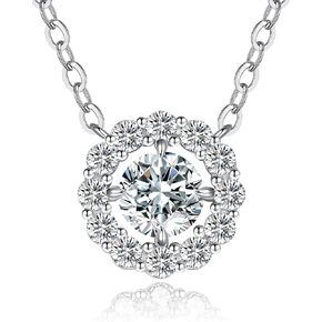 OOBEE Moissanite Diamond Necklace Valentine's Gifts for Women, 925 Sterling Silver Fine Jewelry, Circle Pendant Necklace Birthday Anniversary Christmas Gift for Women Wife Mom Girlfriend Lady