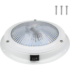 Marine Boat Dome Light 12V LED Boat Lights Interior with Toggle Switch LED Boat Cabin Light with Stainless Steel Surface Mount 7 Inches (Red and White)