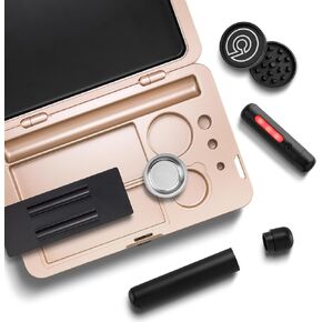 MLT9 Gold Portable Tray with Bright Magnetic L.E.D Sealed Storage Box, Mobile Lap Tray Survival Set Gifts Includes Accessories