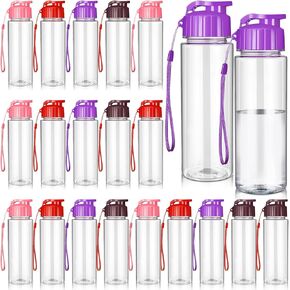 Mifoci 20 Pieces Water Bottle Bulk Plastic Water Bottles Bulk Gym Sports Adults Reusable Large Water Bottles with Leak Proof Flip Top for Party Outdoor(17 oz,Assorted Color)