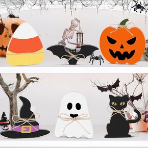 6PCS Halloween Wood Signs, Halloween Tiered Tray Decor, Halloween Decor, Halloween Git for Her, Halloween Day Shelf Personalized Decor, Mantle Decor, Farmhouse Tiered Tray Decor