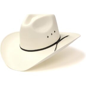 قبعة رعاة البقر من القش الطبيعي من Western Express - نمط أمامي مع شريط أسود | قبعات رعاة البقر وراعية البقر للرجال والنساء in Kuwait