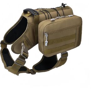 x Jumahe 2-in-1 Dog Vest Harness Backpack for 55-100lbs Large Dogs, 2 Saddle Bags, Waterproof, Reflective Strips for Safe Walking, Hiking, Training (Green)