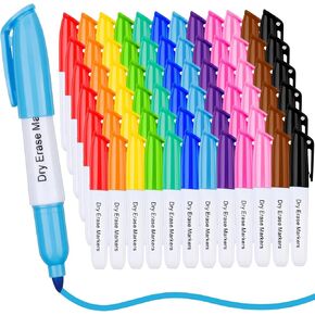 PerKoop 72 Pcs Mini Dry Erase Markers Fine Tip 3.5 Inch Whiteboard Markers Erasable Markers with Cap Clips Low Odor Dry Erase Pen for School Office, Assorted Colors