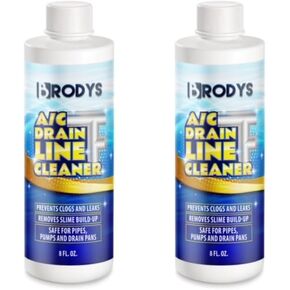 Brodys - A/C HVAC Drain Line Cleaner, 8oz Bottle, (Great to use at home, in the office, at restaurants and large commercial buildings) 2 PACK, AC Drain Line Condensate Cleaner