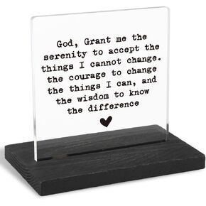 Appreciation Gifts for Pastor, Mental Health Gifts, Thank You Gift for Pastor, Modern Transparent Acrylic Desk Plaque with Inspirational Quotes, 10 x 10 x 1.5 cm,XXY98