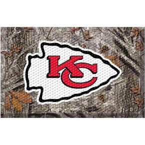 FANMATS 18967 Kansas City Chiefs Rubber Scraper Door Mat, Camo Color