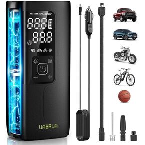 Tire Inflator Portable Air Compressor-2X Faster Portable Air Pump 7800mAh & 150PSI Cordless Electric for Car, Motorcycle, Bike, Ball, with Tire Gauge Pressure