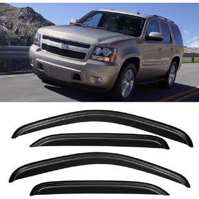 واقيات المطر للنافذة لـ 2009-2014 Ford F150 SuperCrew Cab، 2010-2014 F-150 SVT Raptor نافذة منحرف الرياح وأقنعة التهوية والظلال