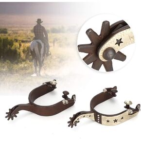 Stainless Steel Horse Spurs, Cowboy and Gear Rotate, Horse Riding Horse Boot Spurs, Cowboy Boot Decoration, for Equestrian Competition Entertainment