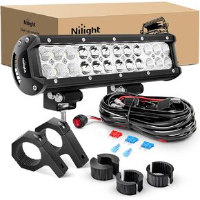 Nilight 12 بوصة 72 واط LED قضبان إضاءة بقعة فيضان كومبو على الطرق الوعرة ضوء تركيب قوس أفقي شريط أنبوب المشبك مع تسخير الأسلاك على الطرق الوعرة، ضمان لمدة عامين