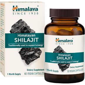 Himalaya Shilajit Extract Capsules, 60 Count, 250 mg Himalayan Shilajit Resin for Men and Women, Supports Energy