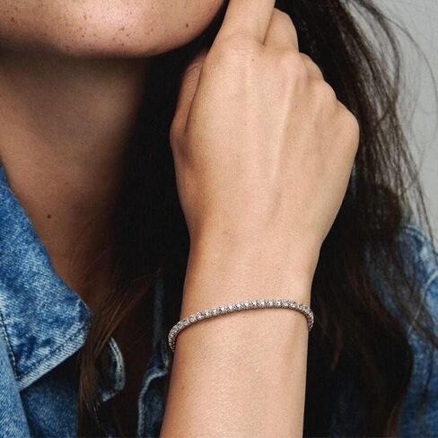 Pandora Sparkling Tennis Bracelet - Sterling Silver & Cubic Zirconia Bracelet for Women Timeless Collection - Gift for Her - With Gift Box in Saudi Arabia