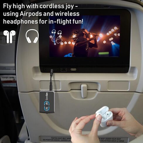 Bluetooth 5.3 Transmitter Receiver for TV Airplane to Wireless Headphones, Dual Link AptX Adaptive/LowLatency/HD Audio, 2-in-1 Bluetooth AUX Adapter for Home Stereo, Boat, Gym, MP3 in Kuwait