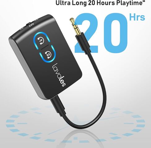 Bluetooth 5.3 Transmitter Receiver for TV Airplane to Wireless Headphones, Dual Link AptX Adaptive/LowLatency/HD Audio, 2-in-1 Bluetooth AUX Adapter for Home Stereo, Boat, Gym, MP3 in Kuwait