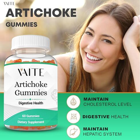 علكات مستخلص أوراق الخرشوف - مكمل غذائي عضوي فائق الجودة للبالغين: يدعم نشاط الإنزيم الهضمي والهضم بشكل عام. غير معدل وراثيًا، خالي من الغلوتين، صديق للنباتيين، صمغ نباتي in Kuwait