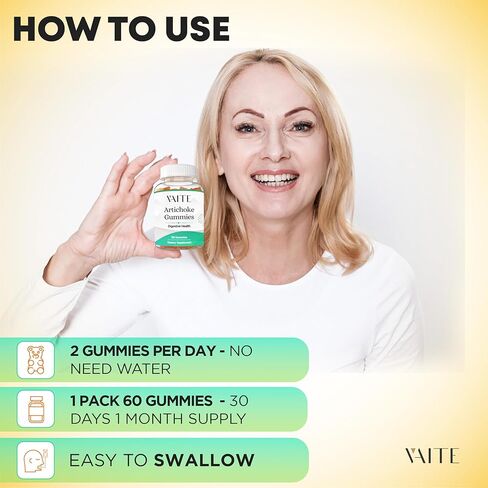 علكات مستخلص أوراق الخرشوف - مكمل غذائي عضوي فائق الجودة للبالغين: يدعم نشاط الإنزيم الهضمي والهضم بشكل عام. غير معدل وراثيًا، خالي من الغلوتين، صديق للنباتيين، صمغ نباتي in Kuwait