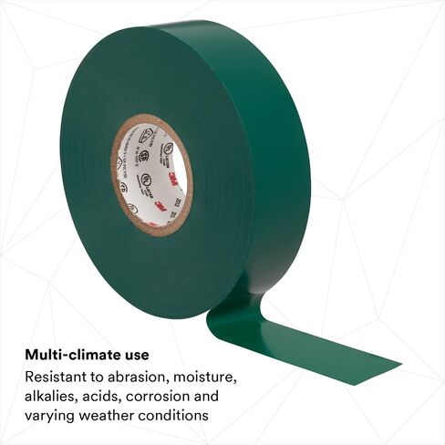 Scotch Vinyl Color-Coding Electrical Tape 35, Green Color, Professional Grade, Non Corrosive, Rubber-Based Adhesive, 3/4 in x 66 ft in Saudi Arabia