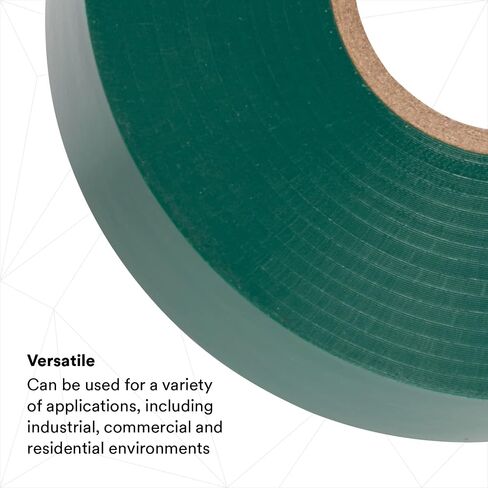 Scotch Vinyl Color-Coding Electrical Tape 35, Green Color, Professional Grade, Non Corrosive, Rubber-Based Adhesive, 3/4 in x 66 ft in Saudi Arabia