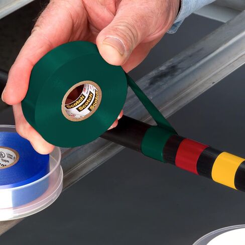 Scotch Vinyl Color-Coding Electrical Tape 35, Green Color, Professional Grade, Non Corrosive, Rubber-Based Adhesive, 3/4 in x 66 ft in Saudi Arabia