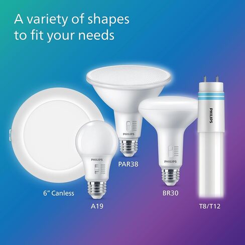 Philips LED A19 Selectable White Dimmable LED Light Bulbs - Flicker Free 60w Light Bulbs with EyeComfort Technology - Soft White 6500K Lightbulb - 1500 Lumen - E26 Base - 4 Pack in Saudi Arabia