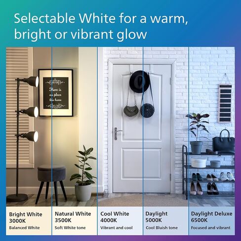 Philips LED A19 Selectable White Dimmable LED Light Bulbs - Flicker Free 60w Light Bulbs with EyeComfort Technology - Soft White 6500K Lightbulb - 1500 Lumen - E26 Base - 4 Pack in Saudi Arabia