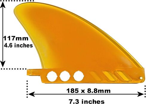 4.6" US box center fin Safety Flex Soft replacement for longboard SUP Stand up Paddleboard River Surf Whitewater airSUP AIR7 by saruSURF in Saudi Arabia