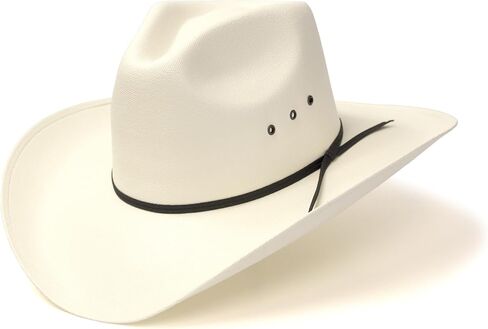 قبعة رعاة البقر من القش الطبيعي من Western Express - نمط أمامي مع شريط أسود | قبعات رعاة البقر وراعية البقر للرجال والنساء in Kuwait