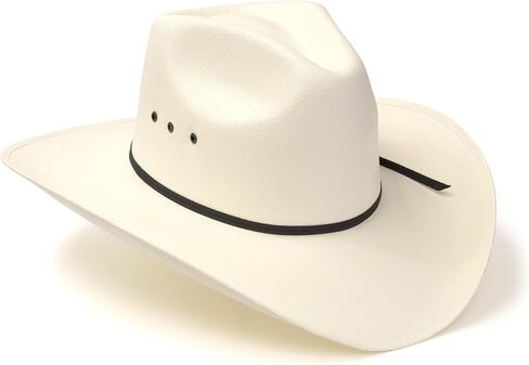 قبعة رعاة البقر من القش الطبيعي من Western Express - نمط أمامي مع شريط أسود | قبعات رعاة البقر وراعية البقر للرجال والنساء in Kuwait