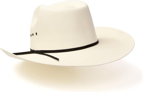 قبعة رعاة البقر من القش الطبيعي من Western Express - نمط أمامي مع شريط أسود | قبعات رعاة البقر وراعية البقر للرجال والنساء in Kuwait