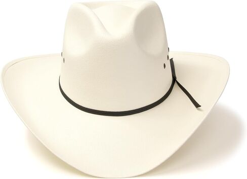 قبعة رعاة البقر من القش الطبيعي من Western Express - نمط أمامي مع شريط أسود | قبعات رعاة البقر وراعية البقر للرجال والنساء in Kuwait