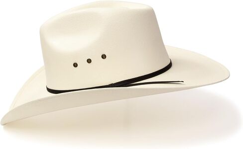 قبعة رعاة البقر من القش الطبيعي من Western Express - نمط أمامي مع شريط أسود | قبعات رعاة البقر وراعية البقر للرجال والنساء in Kuwait